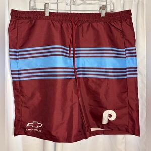 PHILADELPHIA PHILLIES Maroon & Blue Shorts sz XL
